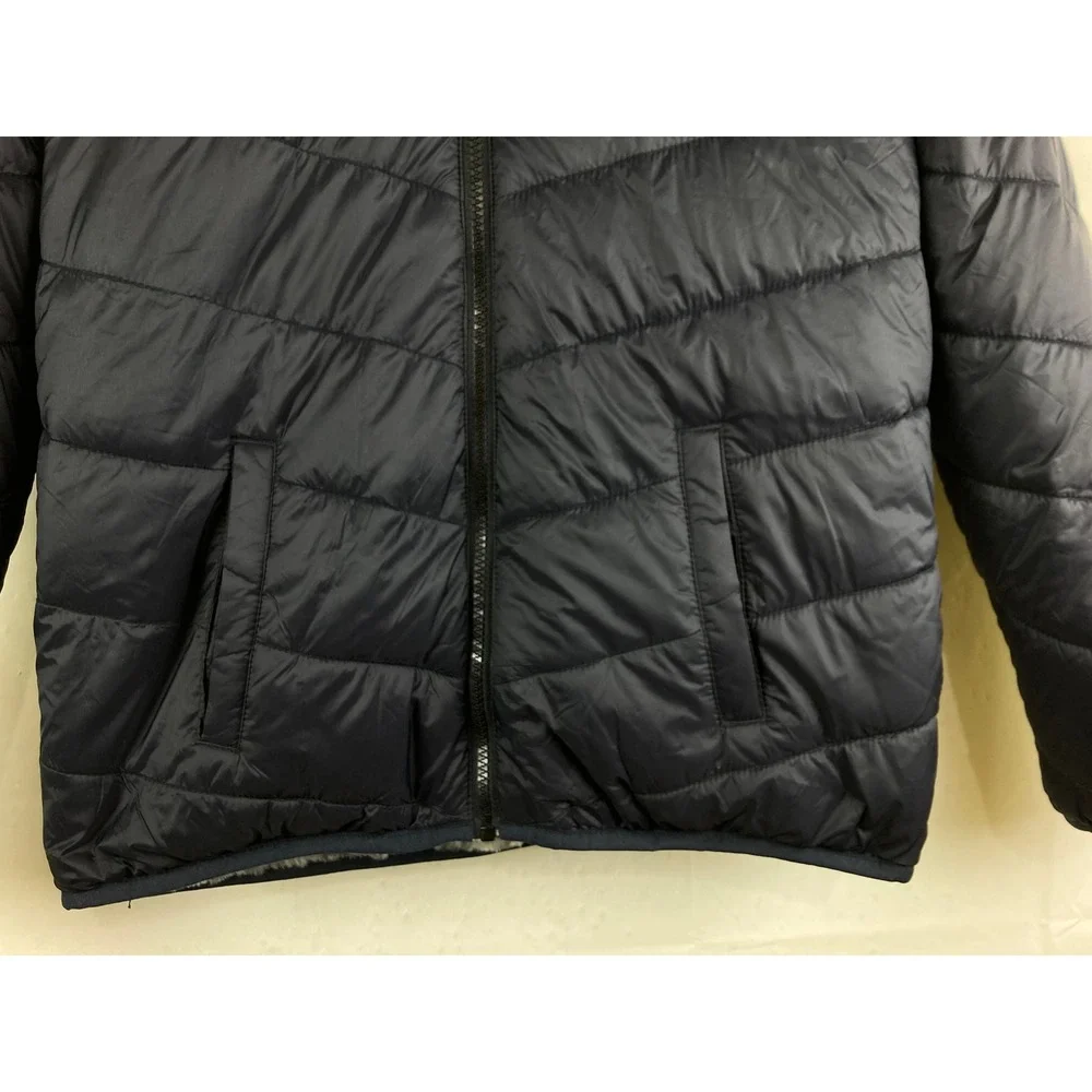 Abercrombie Girls Puffer Jacket Sz 15/16 Faux Fur Leopard Print Lined Hooded